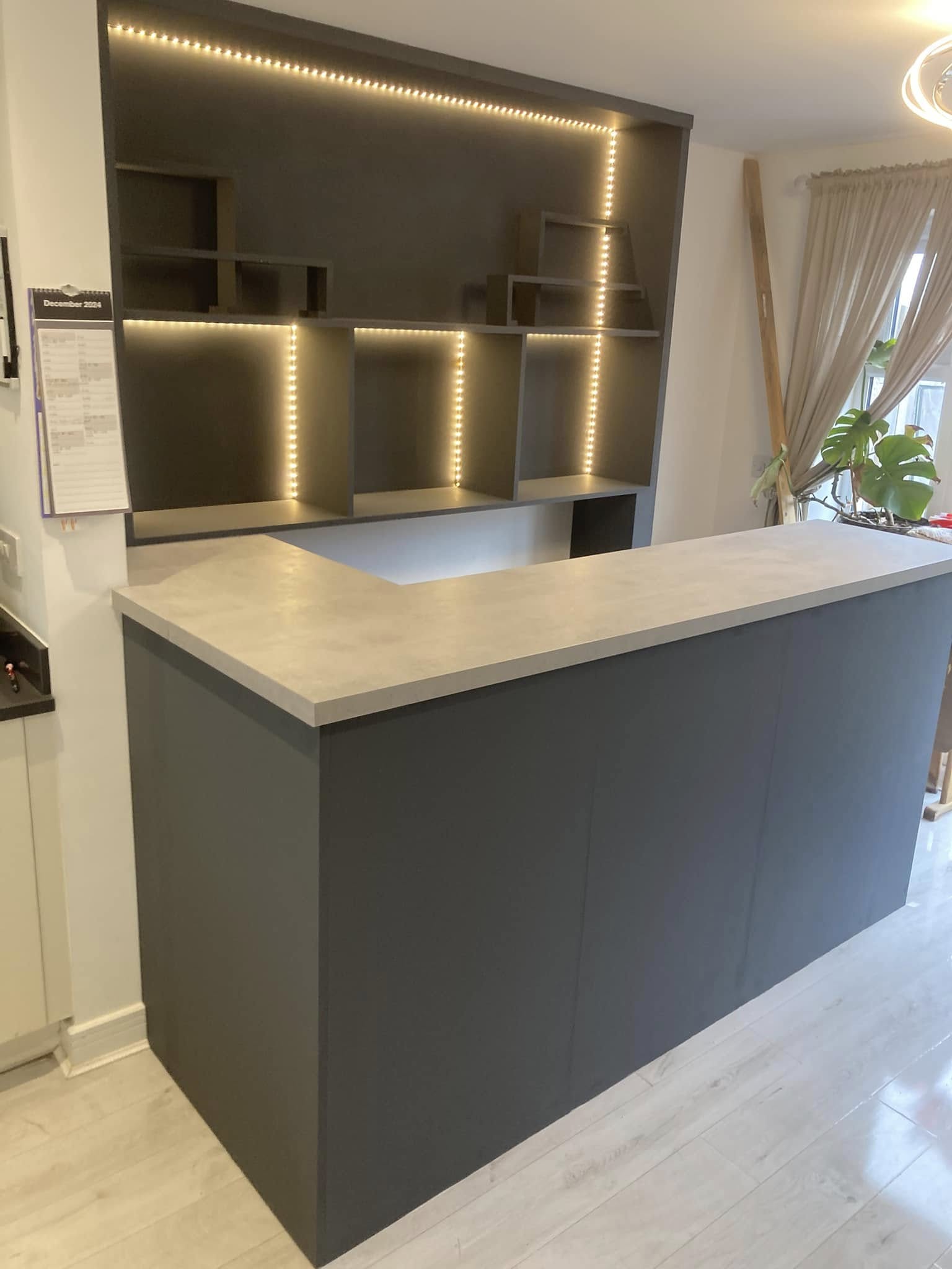 Media wall with alcove units